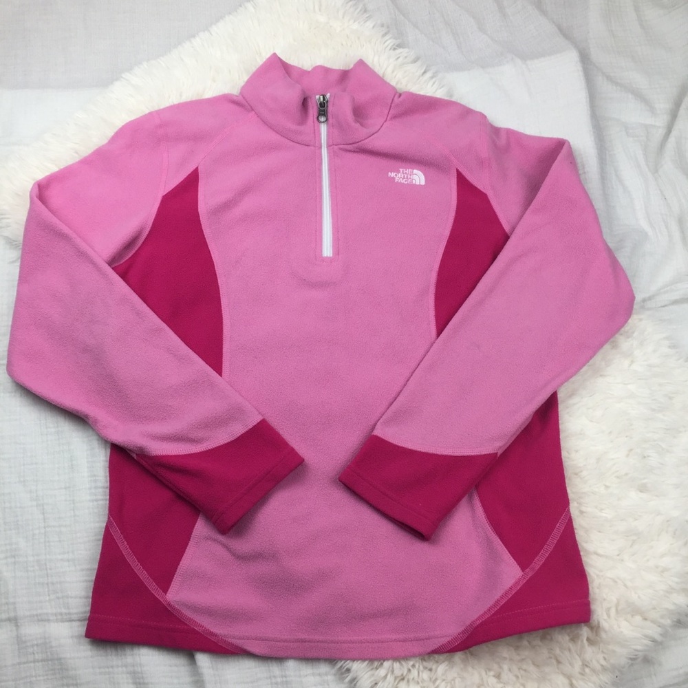 The North Face Girls Pink Fleece 1/4 Zip XL 18